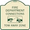 Signmission Fire Department Connection Tow Away Zone W/ Graphic Heavy-Gauge Alum Sign, 18" x 18", TG-1818-24024 A-DES-TG-1818-24024 - alternate 1